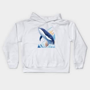 majestic whale in painting style. Kids Hoodie